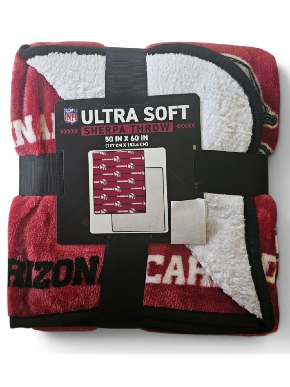 Arizona Cardinals Sherpa Throw Blanket Ultra Supersoft 60"x50" 100% Poly New NFL